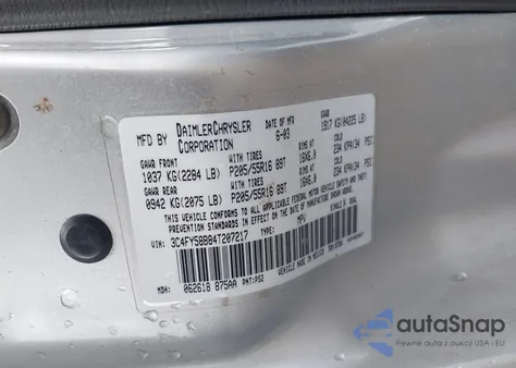 2004 Chrysler Pt Cruiser Touring z USA, uszkodzony, nr VIN 3C4FY58B84T207217